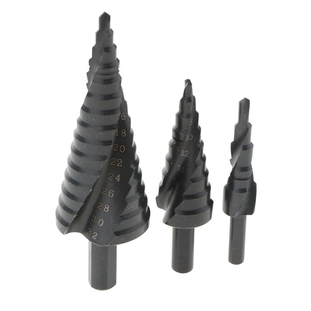 Xoắn Ốc Sáo Mũi Khoan Bước Bộ/4-12,4-20,4-32/Lục Giác Nitrided HSS Khoan