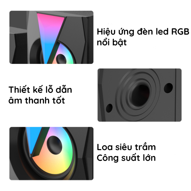 Loa Bluetooth 2.1 Để Bàn Công Suất Lớn FT-K9 Thiết Kế Hiện Đại Có Đèn Led RGB Nổi Bật Dùng Cho Tivi Máy Vi Tính PC Laptop + Tặng tai nghe chụp tai cao cấp