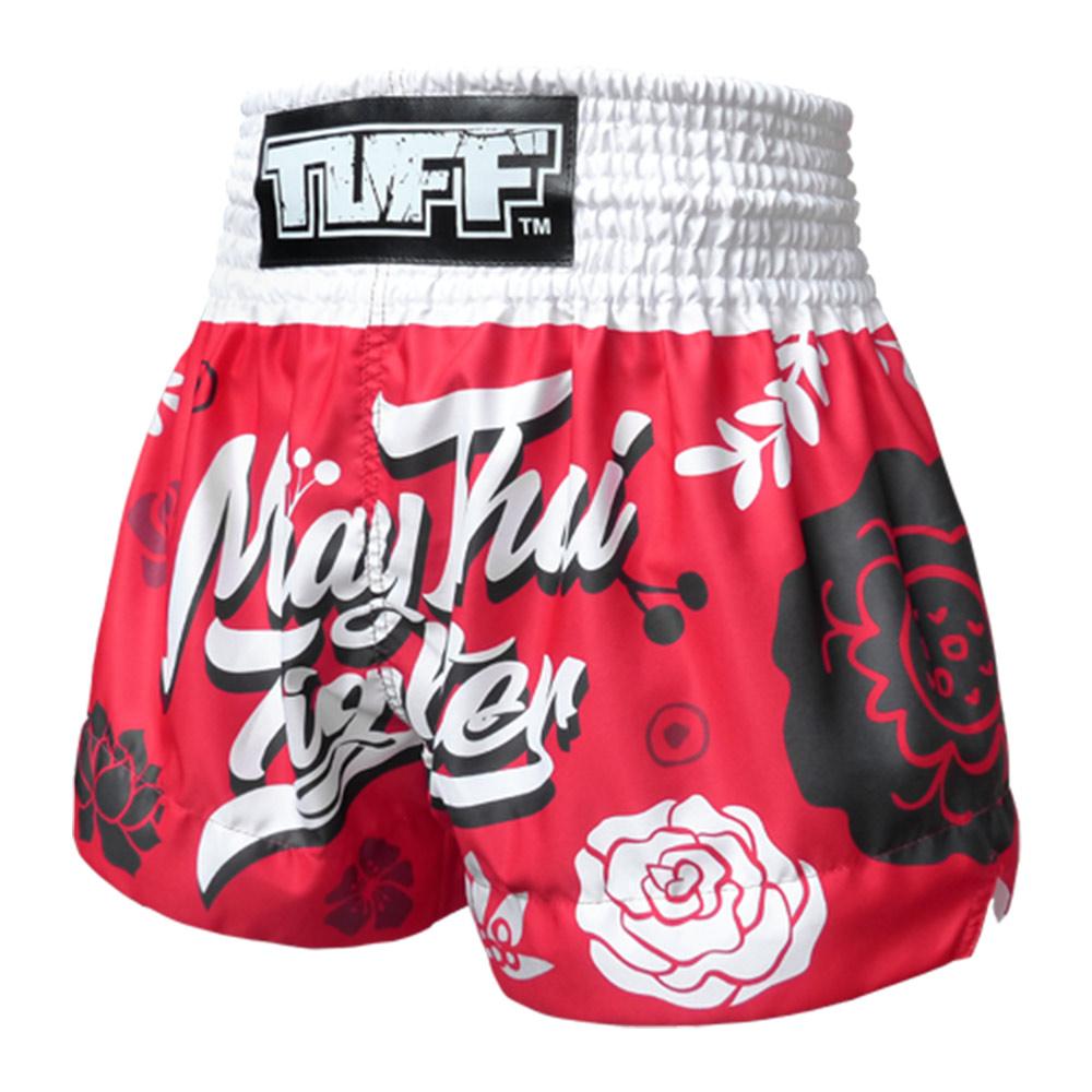 Quần Tuff Muay Thai Red Muay Thai Fighter With Flower Pattern