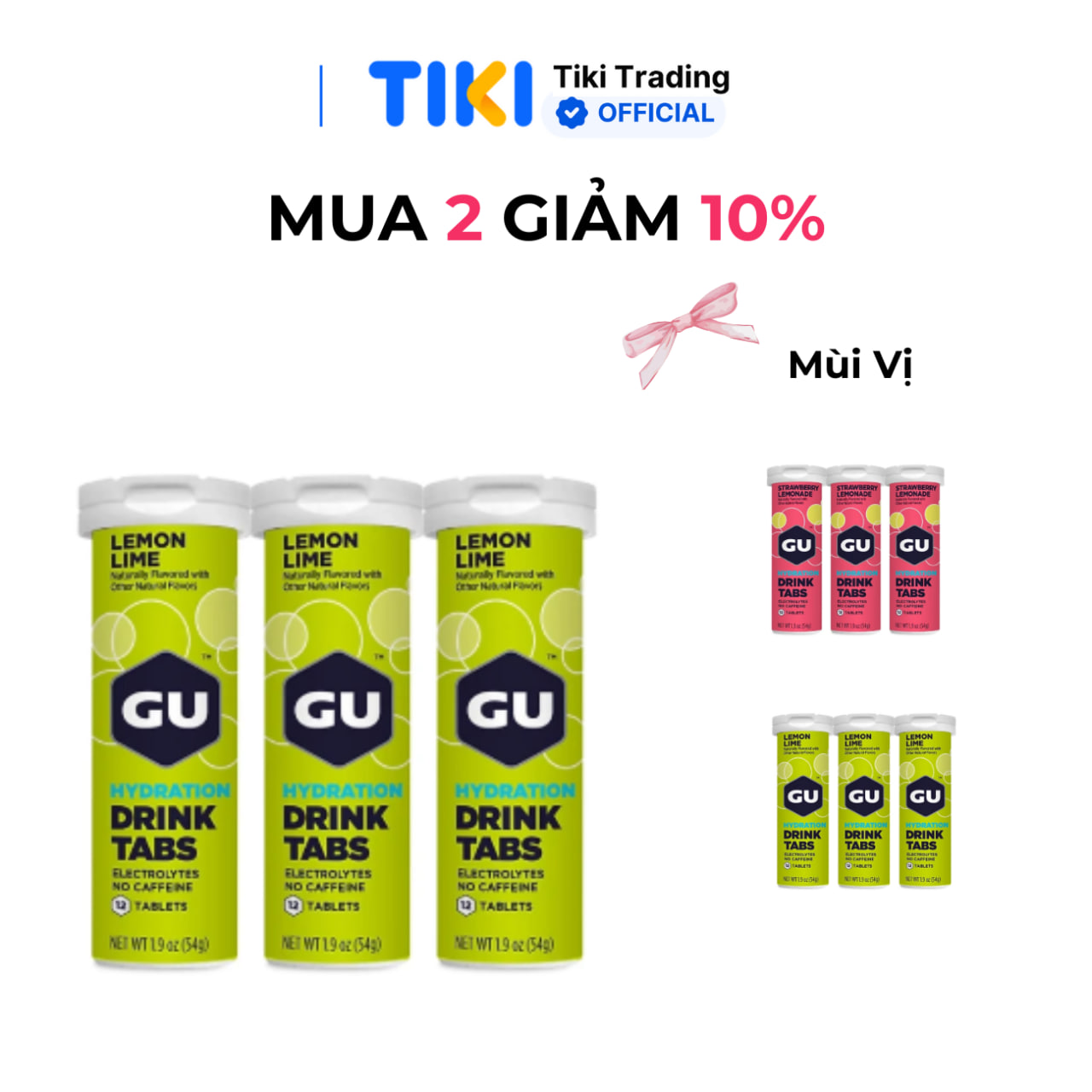 Viên sủi điện giải GU Hydration Drink Tabs - 12v / ống - Hổ trợ đạp xe và chạy bộ