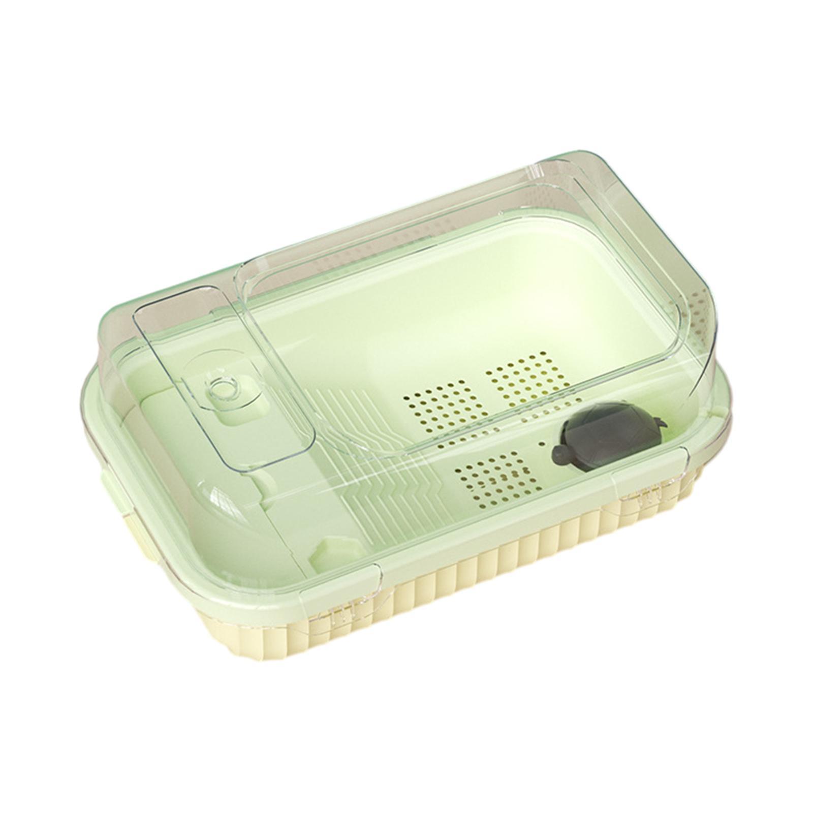 Turtle Tank Aquarium Reptile Tank Tortoises Case Accessories Terrapin Lake Reptile Habitats Turtle Habitat with Lid for Hermit  Terrapin