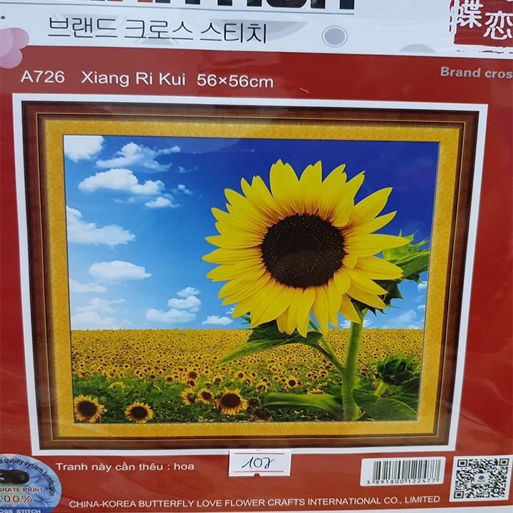 Tranh thêu hoa hướng dương A726 - kích thước: 56 * 56cm.