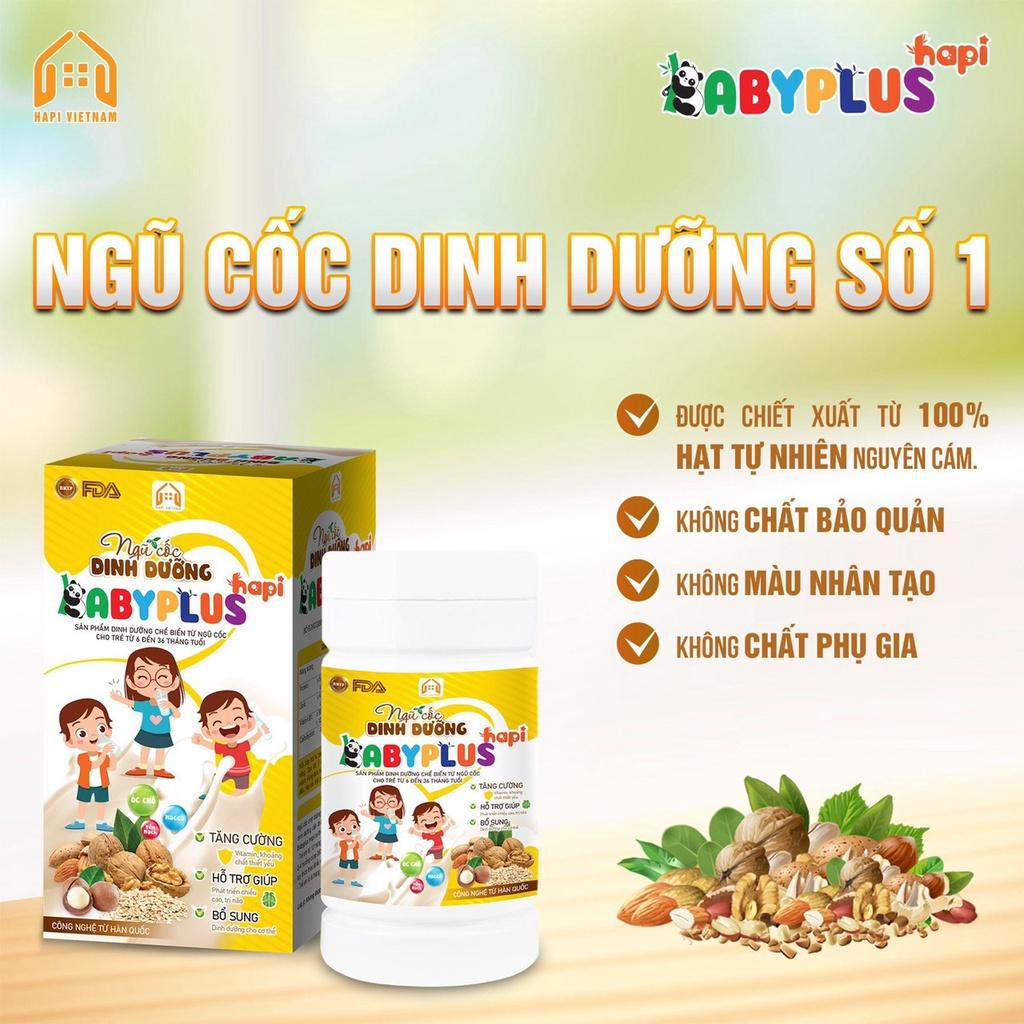 Ngũ Cốc Dinh Dưỡng Babyplus Hapi cung cấp dinh dưỡng cho bé từ 6 tháng trở lên