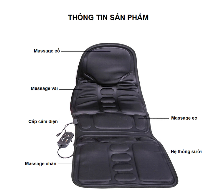 Đệm massage toàn thân 5 bi cao cấp g
