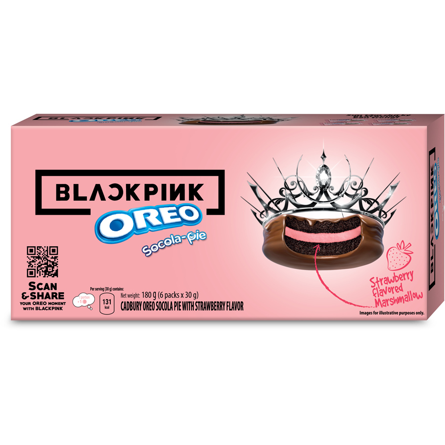 [Limited Edition] Combo 2 hộp Bánh OREO Pie BLACKPINK vị Dâu 2x180g (Tặng kèm 2 thẻ hình BLACKPINK)