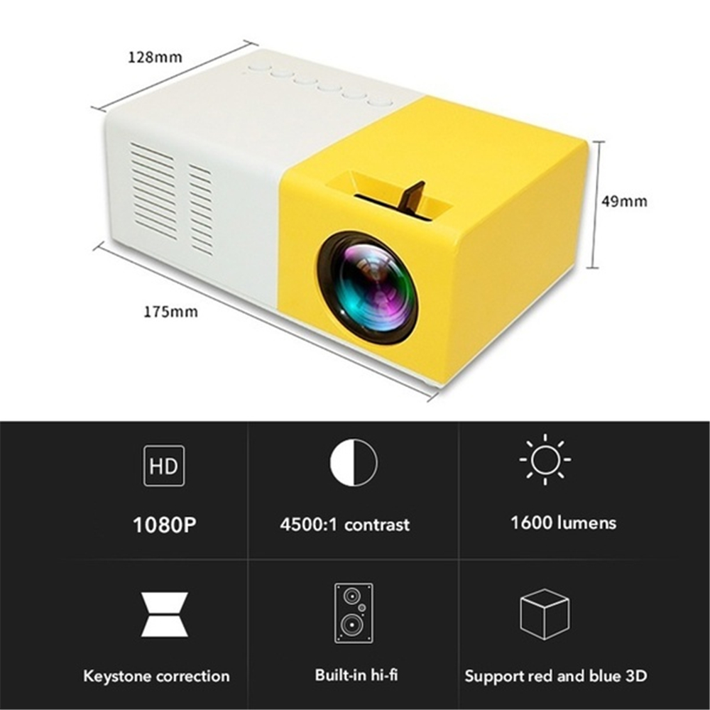 Máy Chiếu Mini LCD LED Projector PD300 Cao Cấp AZONE