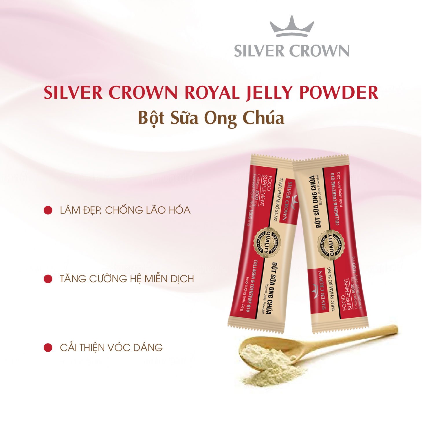 Bột Sữa Ong Chúa Silver Crown