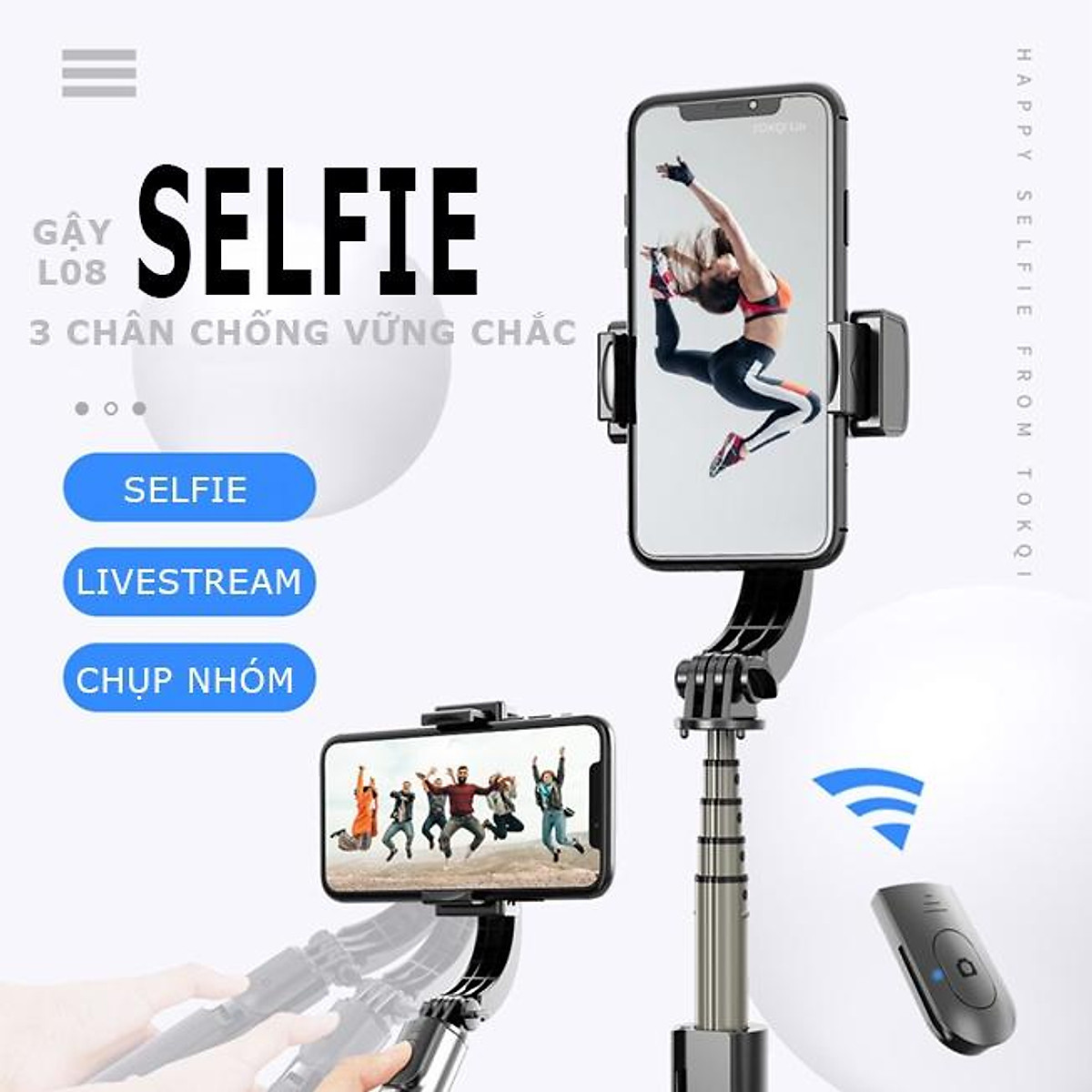 Gậy chụp ảnh Gimbal chống rung quay Video chuyển động cho Livestreamer vloger - Gimbal L08