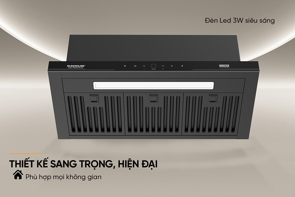 Máy hút mùi âm tủ Sunhouse SHB5HM-68TURBO, Công suất 220W, Chế độ Booster hút cực mạnh 1600m3/h, Công nghệ Ultra-Quiet độ ồn thấp, Điều khiển cảm biến thông minh vẫy tay, Bảo hành 36 tháng tại nhà - Hàng chính hãng