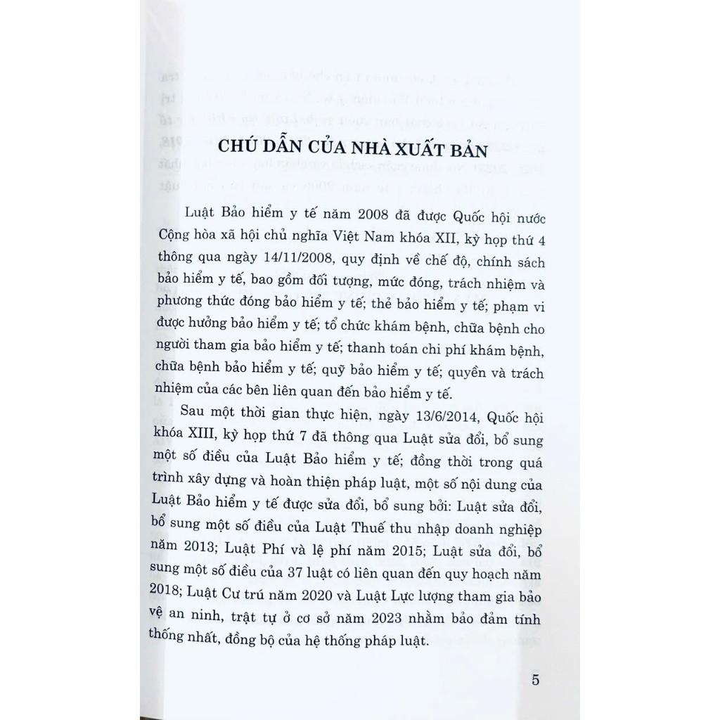 Sách - Luật Bảo Hiểm Y Tế Năm 2008 (Sửa Đổi, Bổ Sung Năm 2103, 2014, 2015, 2018, 2020, 2023) - NXB Chính Trị Quốc Gia