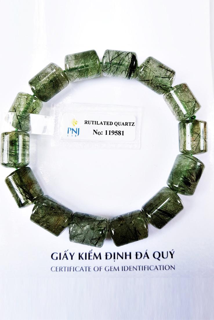 Vòng Tay Lu Thống Đá Thạch Anh Tóc Xanh Tự Nhiên Gembank