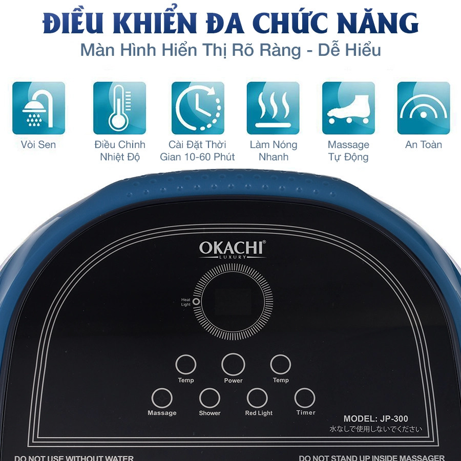 Bồn ngâm chân OKACHI JP-300 dòng cao cấp massage chân 7 bi lăn