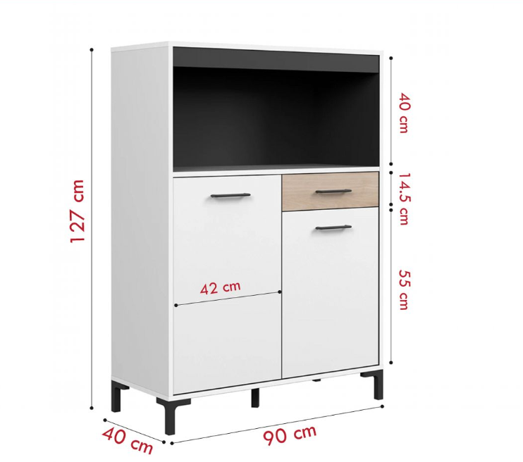 Tủ bếp gỗ MDF đa năng TBSL90 Juno Sofa Dài 90cm x Rộng 40cm x Cao 127cm