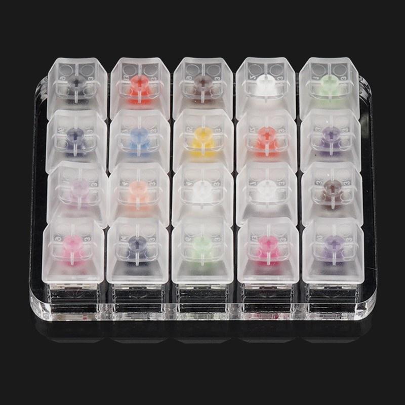 HSV 20 Key Caps Translucent Keycaps Testing Tool Kailh Box Switches Keyboard Tester Kit Clear Keycaps Sampler PCB Mechanical Keyboard