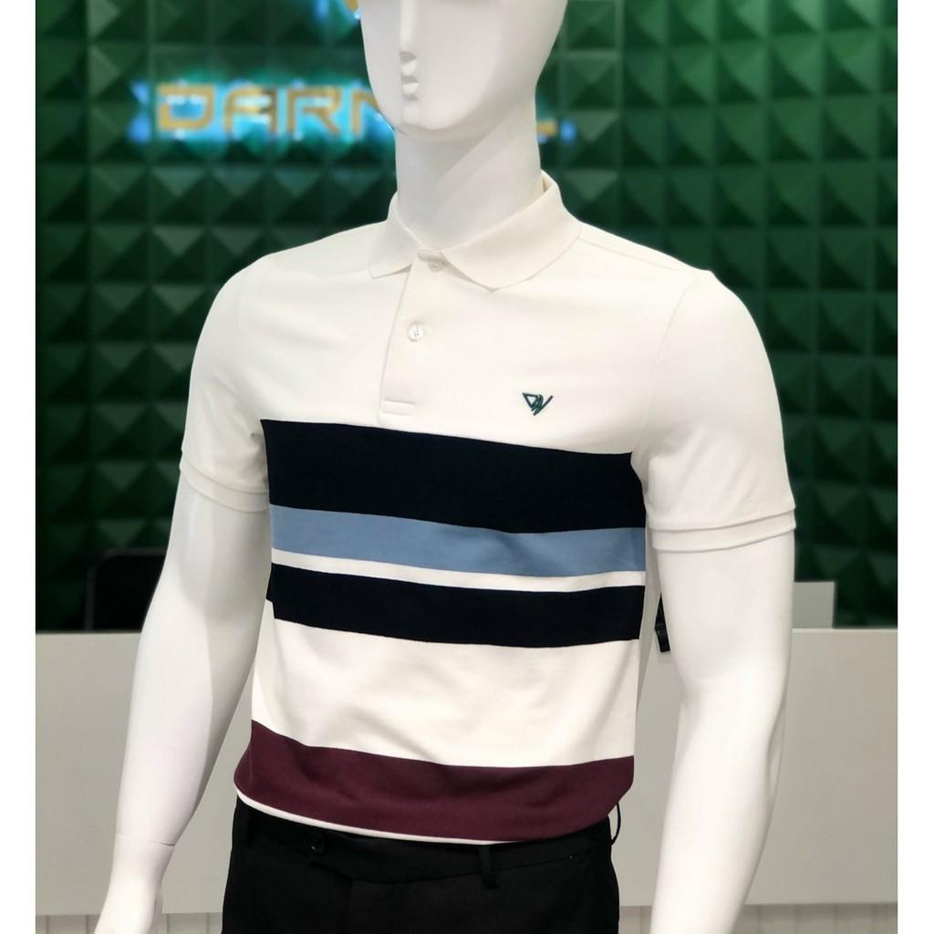 Áo thun polo nam cao cấp họa tiết kẻ pha màu chất cotton mềm mịn thấm hút mồ hôi chính hãng DARNELL DN0029