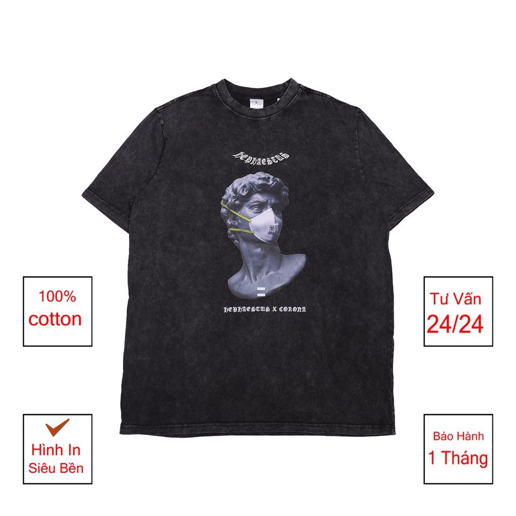 Áo thun loang đen nam nữ tay lỡ chất liệu cotton 100% cao cấp phối dáng unisex