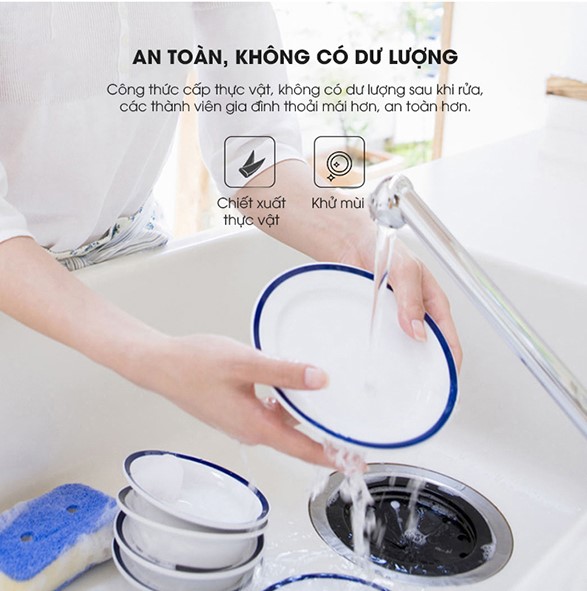 Nước rửa chén gốc thực vật đậm đặc hương chanh và trà xanh Earth Choice Úc 500ml