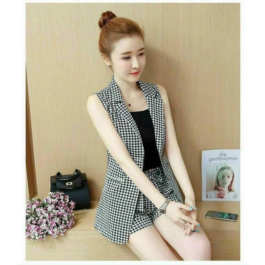 Set Vest Quần Short Áo Vest Sát Nách Kèm Áo Thun Thời Trang