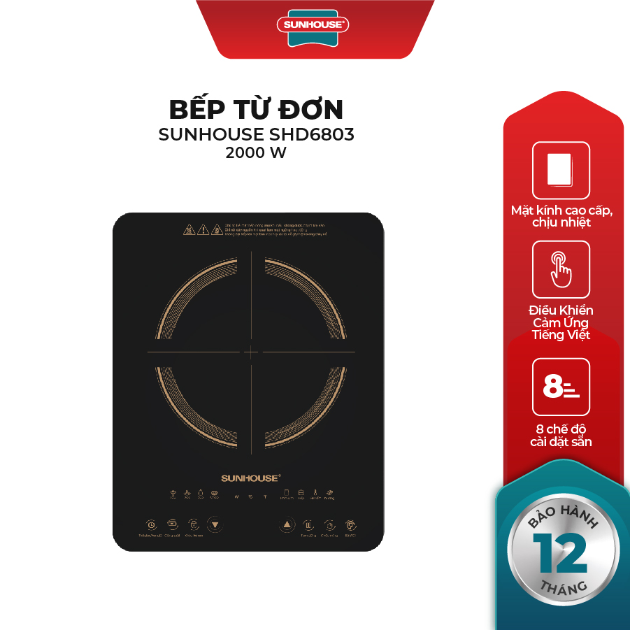 Bếp Từ Đơn Sunhouse SHD6803 - Kèm Nồi Lẩu - Hàng Chính Hãng