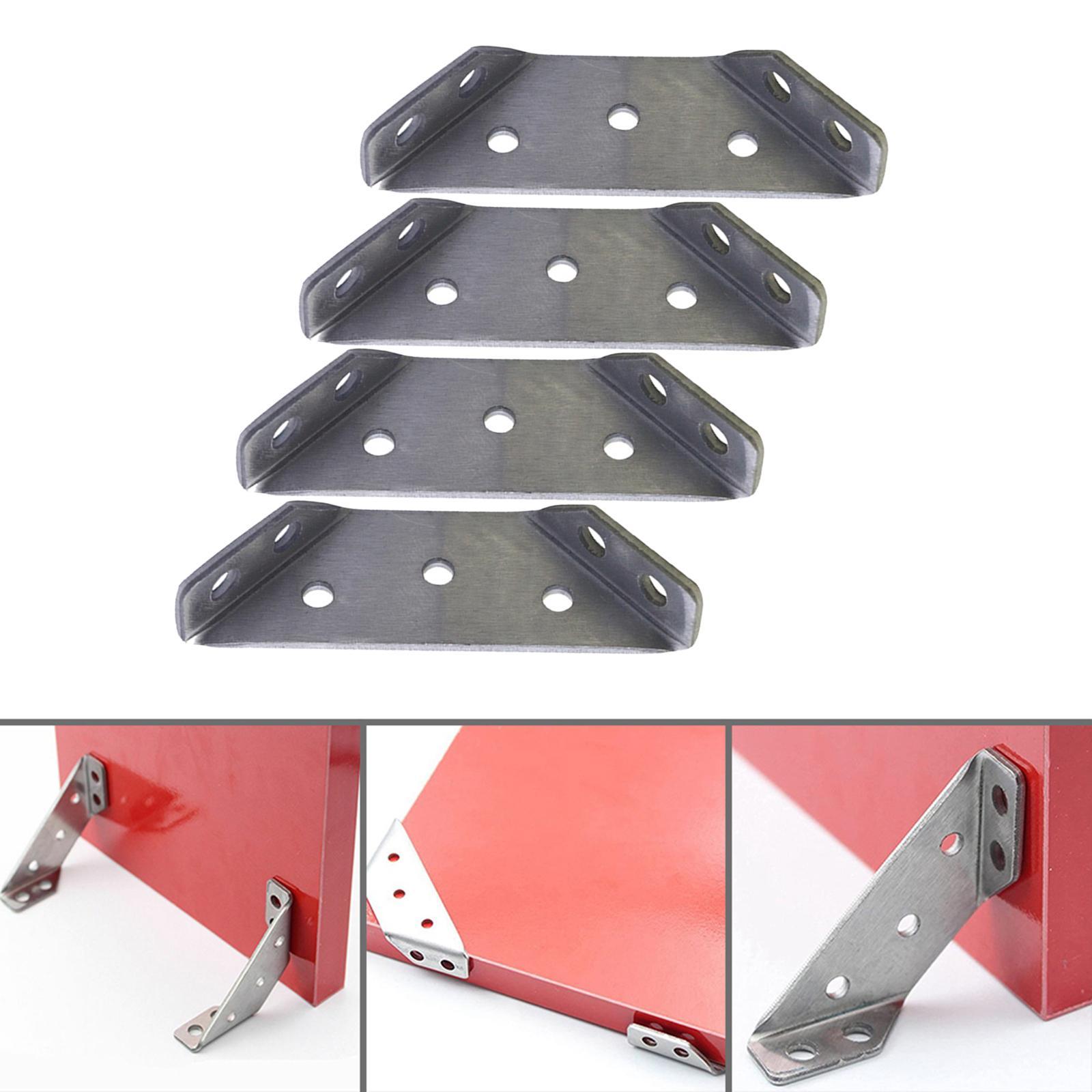 4x Stainless Steel Corner Joint, Furniture Corner Connector Fastener, Angle Corner Brackets for Shelf Window Table