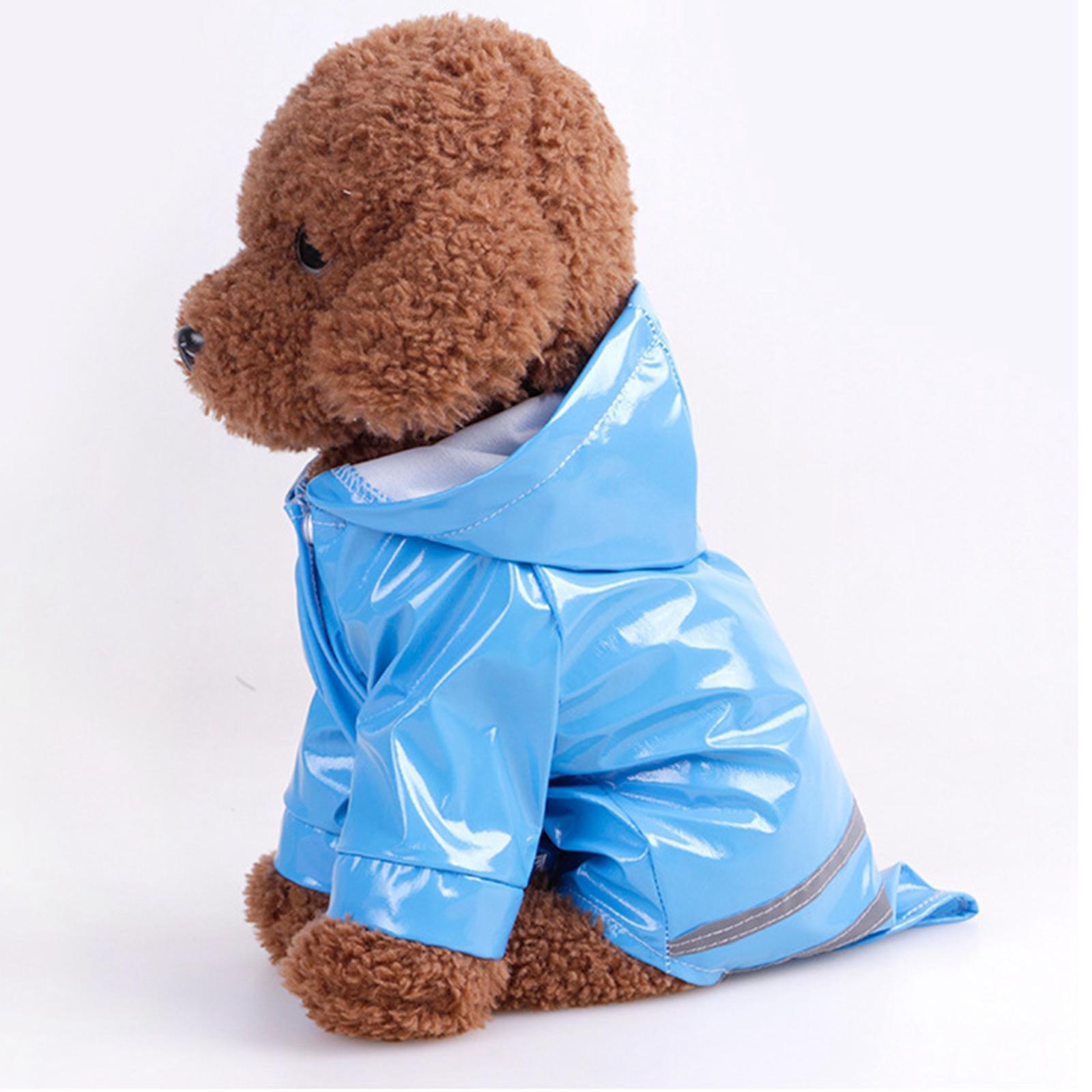 Dog Raincoat with Hood Doggie Reflective Jacket Waterproof S- XL