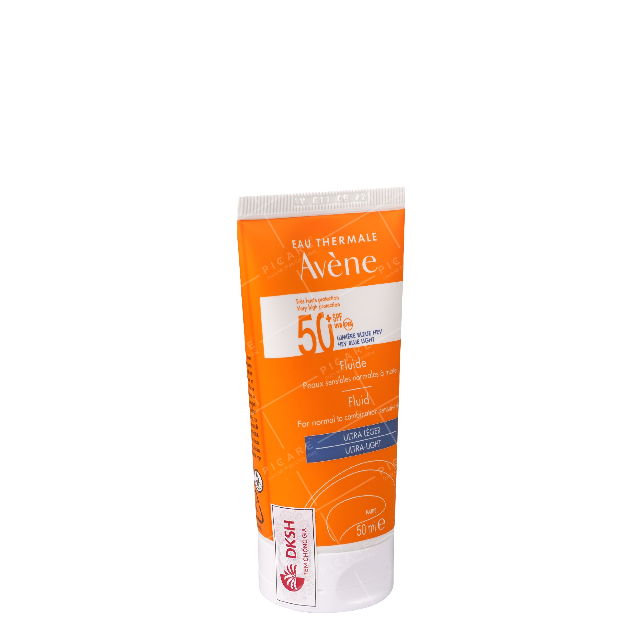 Kem Chống Nắng Phổ Rộng Cho Da thường, Da Hỗn Hợp Nhạy Cảm Avène Very High Protection Fluid SPF50+ Blue Light 50ml