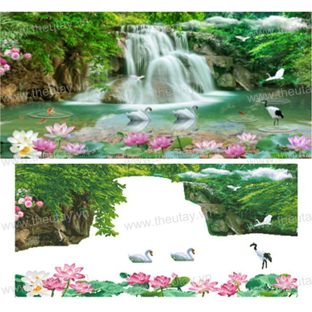 Tranh đính đá non nước hữu tình LV037