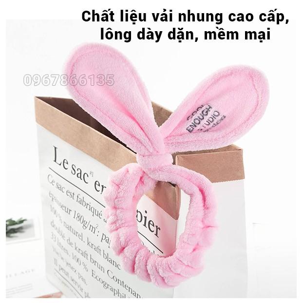 Băng đô cuốn tóc đội đầu rửa mặt hình tai thỏ cuốn tròn