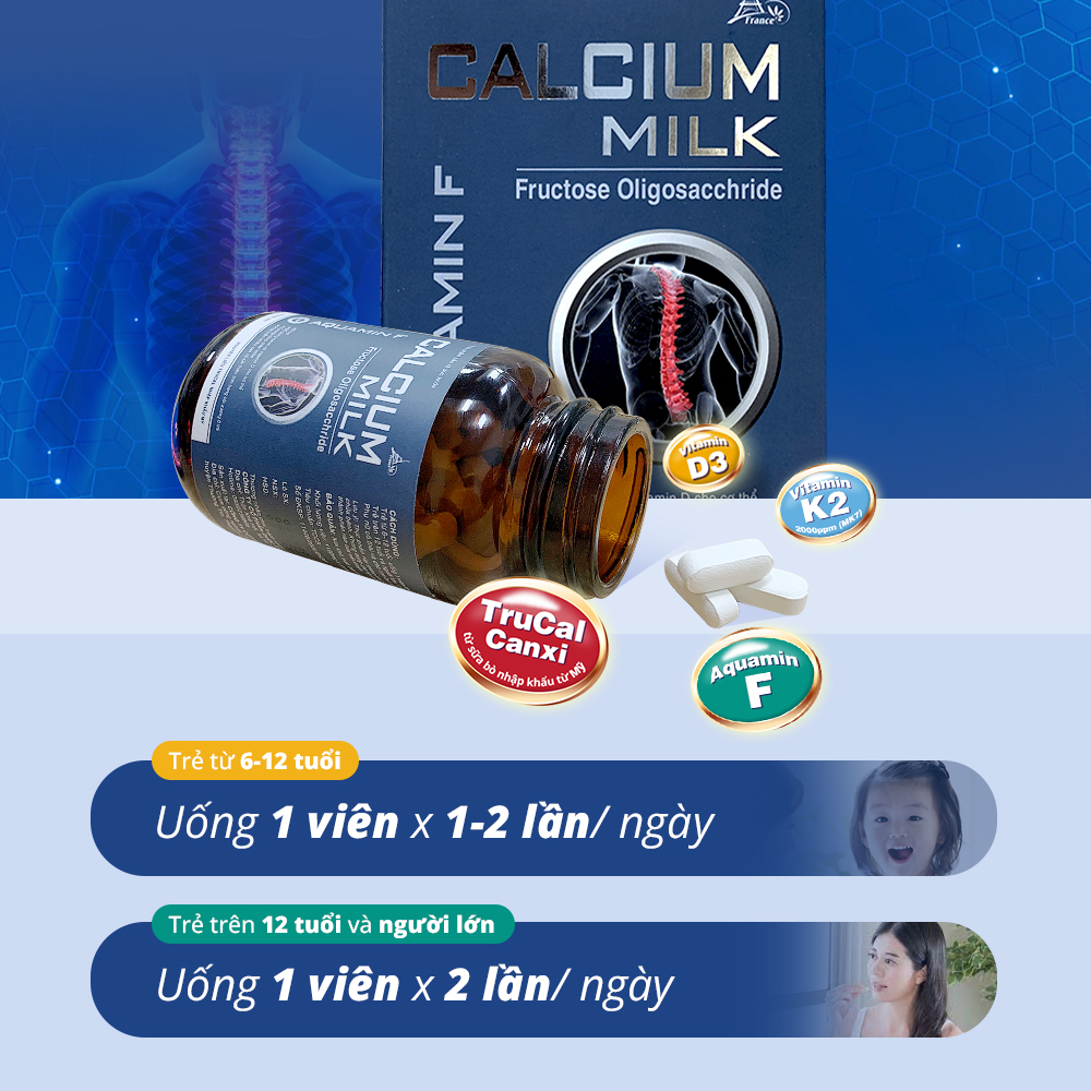 Viên Uống Phát Triển Chiều Cao Bổ Sung Canxi Xương Chắc Khỏe CALCIUM MILK ( Hộp 60 viên )