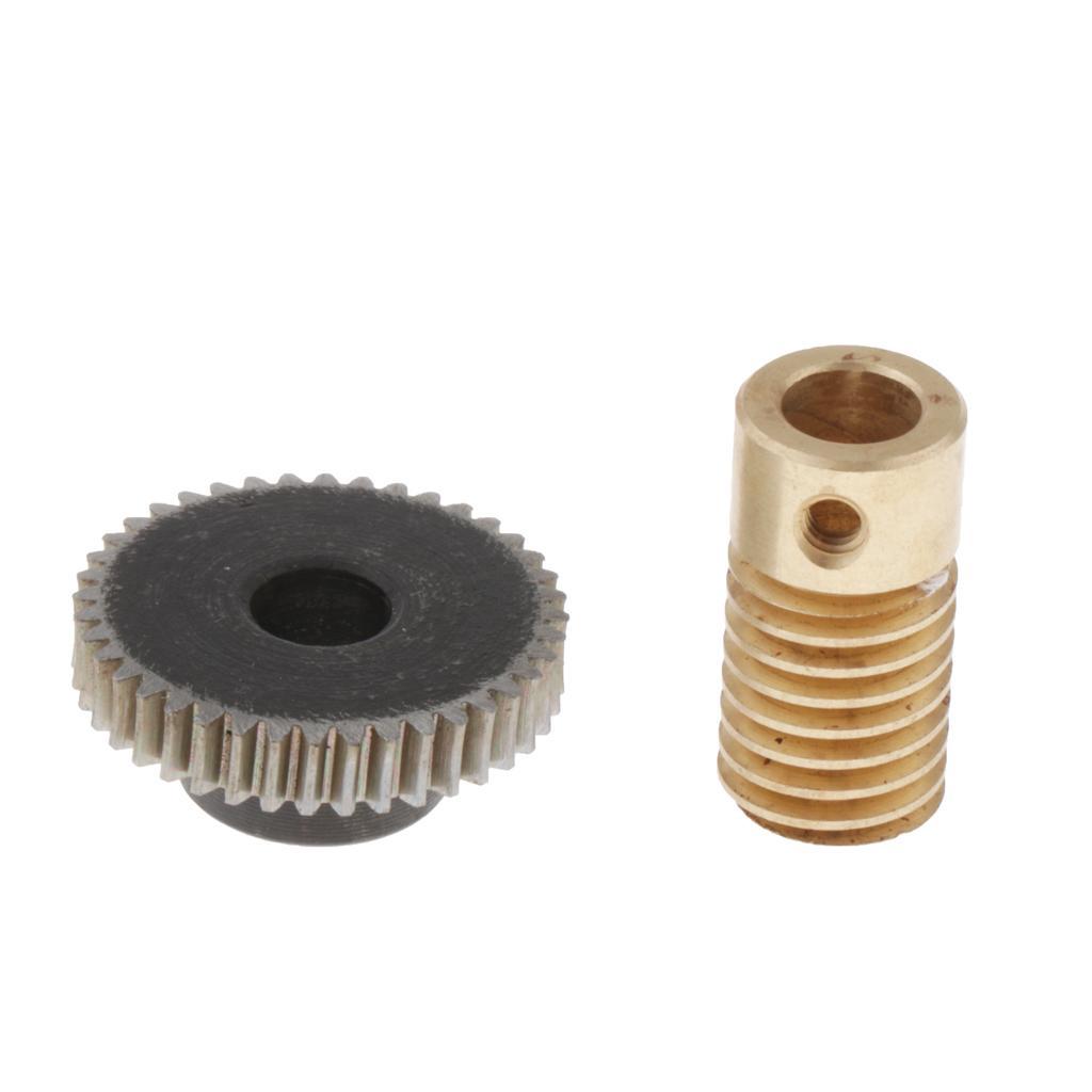 4pcs 0.5 Modulus Steel Worm Gear Wheel + Brass Gear Shaft Set Hole 6mm
