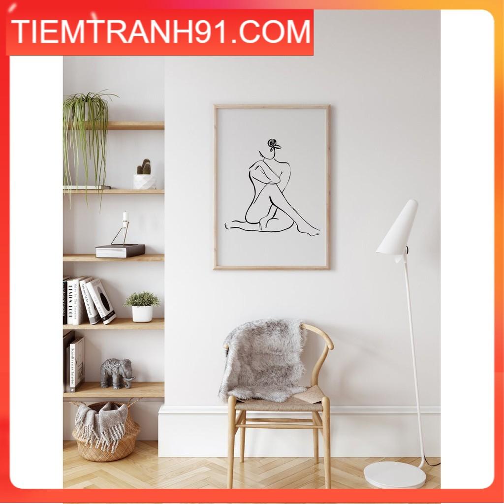 Tranh treo tường | Line art-Woman's Body Fine Line Print 78 , tranh canvas giá rẻ