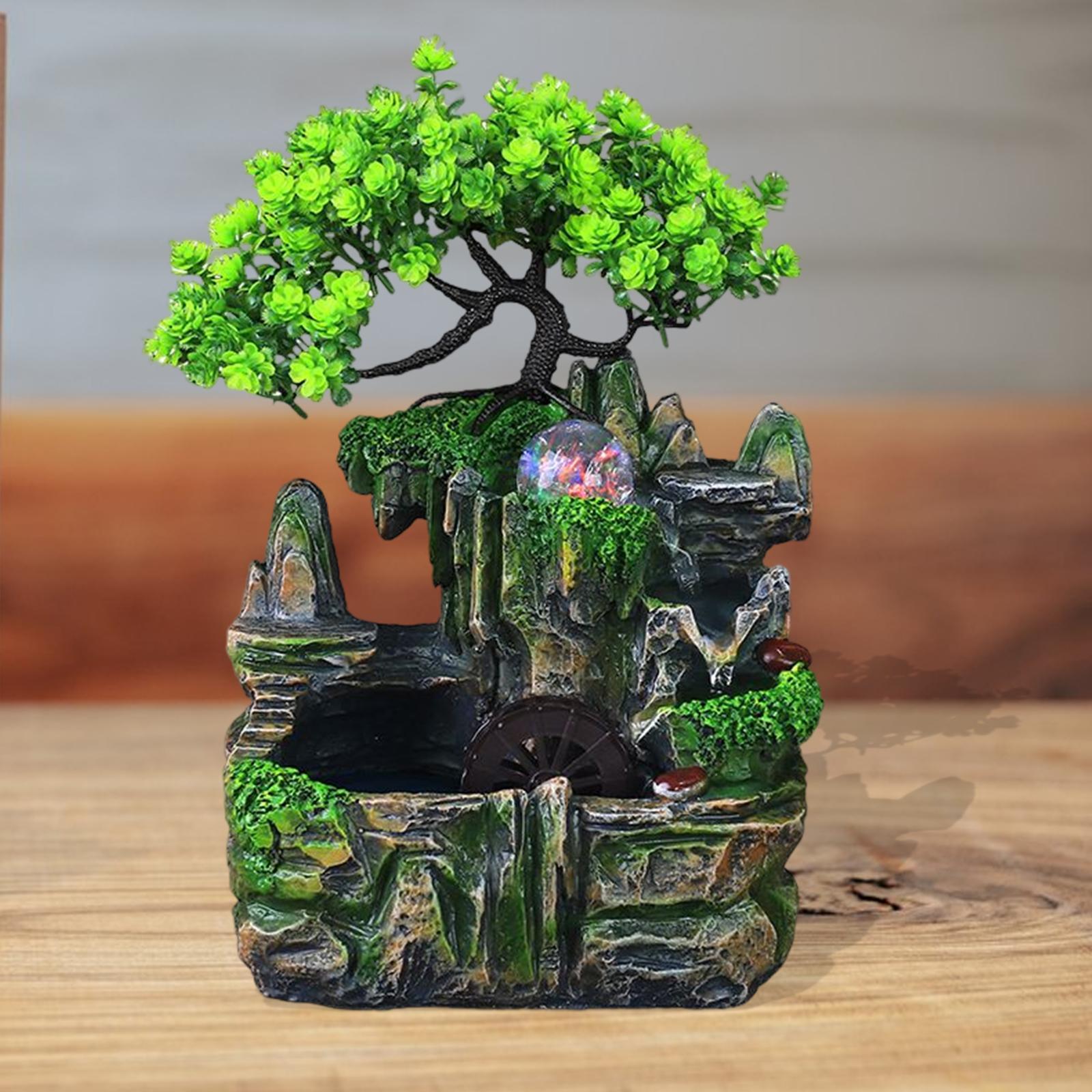 Electric Tabletop Water Fountain Rolling Ball Water Sound with Lights Decor