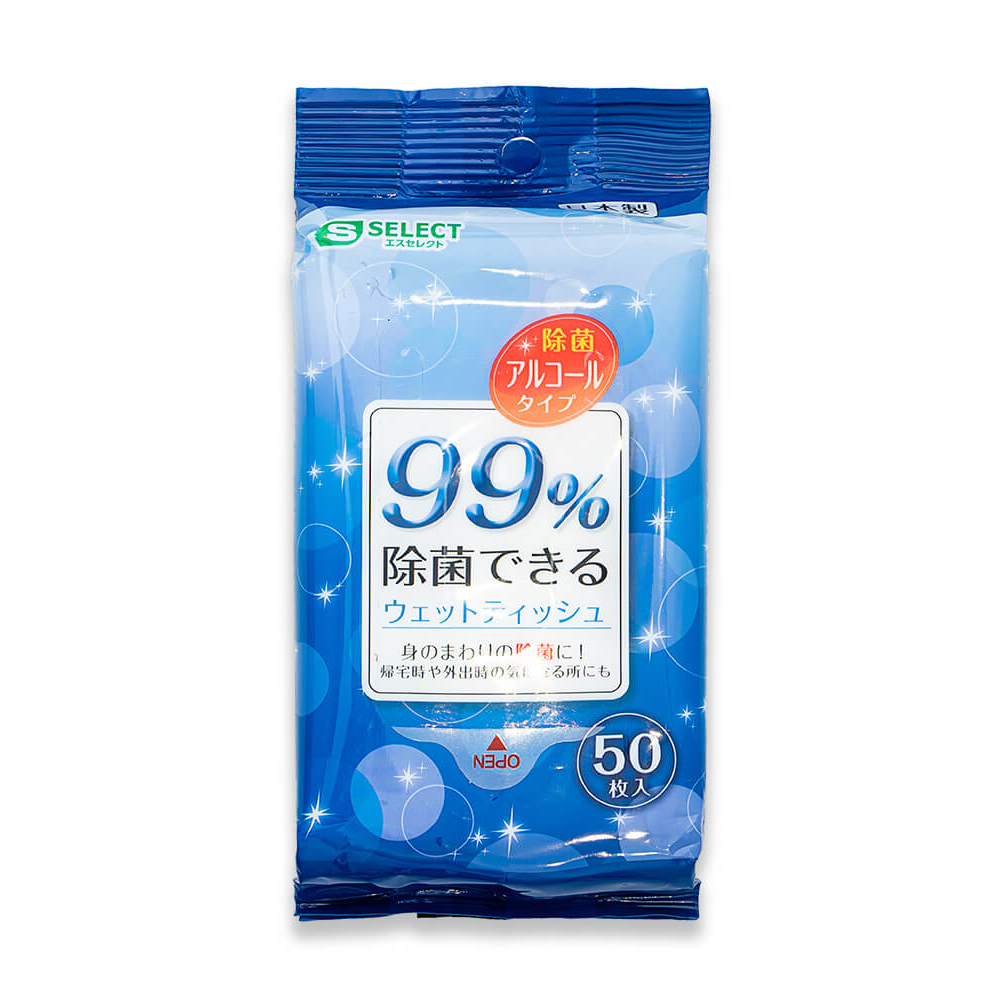Khăn ướt khử trùng 99% S Select Nhật Bản ( gói 50 miếng)