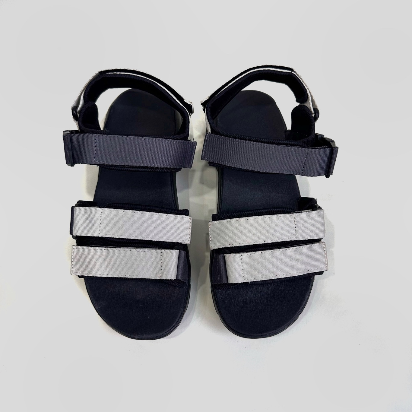 Giày Sandal Nam Nữ Unisex The BiLy Quai Ngang Dây Dù Đế IP Siêu Êm Nhẹ Màu Xám Trắng-BL05