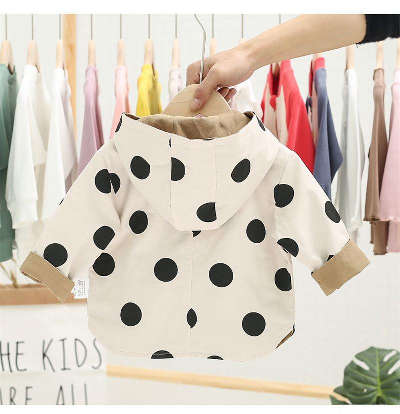 Áo Khoác Bé Trai Bé Gái 2 Mặt Áo Khoác Ngoài Đồ Thể Thao Áo Khoác Trẻ Em Có Mũ Quần Áo Mùa Xuân Thu Đông Bé Trai Chấm Bi Áo Khoác Dài