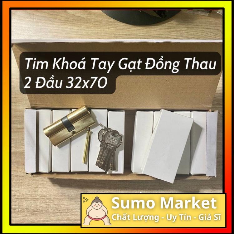 Lõi Khoá Tay Gạt Đồng Thau 2 Đầu 32x70mm [Có Giá Sĩ]