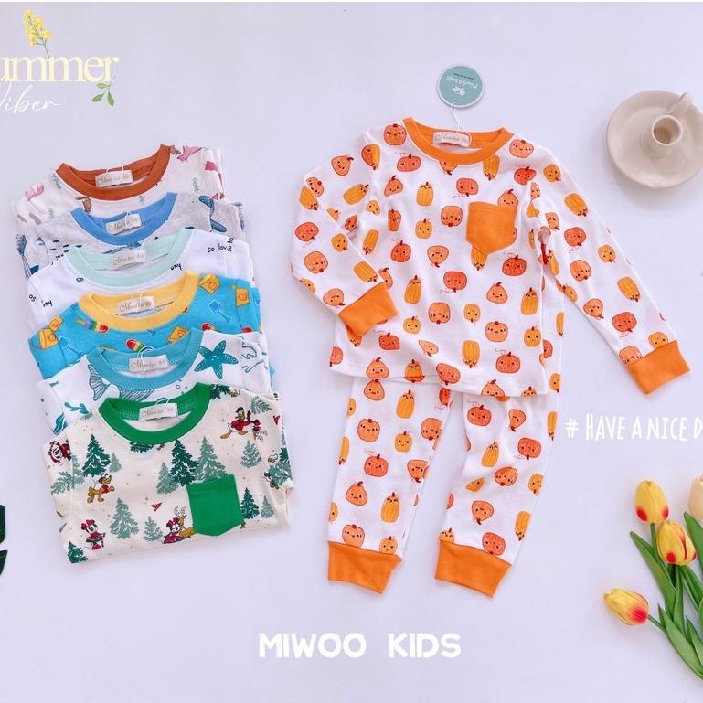 Bộ Dài Tay Có túi Cotton Bozip Xuất Xịn Siêu Mềm Mịn Mát Cho Bé Trai - Bảng 3 - HÀNG LOẠI 1