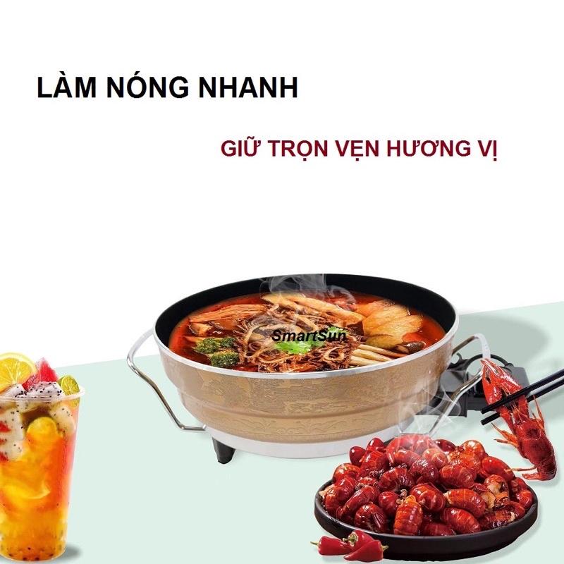 Nồi Lẩu Điện Đa Năng Chống Dính Nhật Bản Osaka, Chảo Điện Đa Năng An Toàn Cao Cấp Tặng Kèm Vỉ Hấp