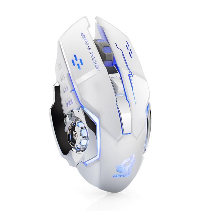 Sạc Không Dây Chơi Game Tắt Tiếng LED7 Màu Đèn Nền Hay Cơ Học Với USB Thu Quang
