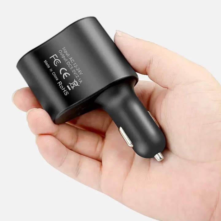 Bộ chia tâu sạc 3 in 1 với 1 tẩu 2 cổng USB dùng cho ô tô