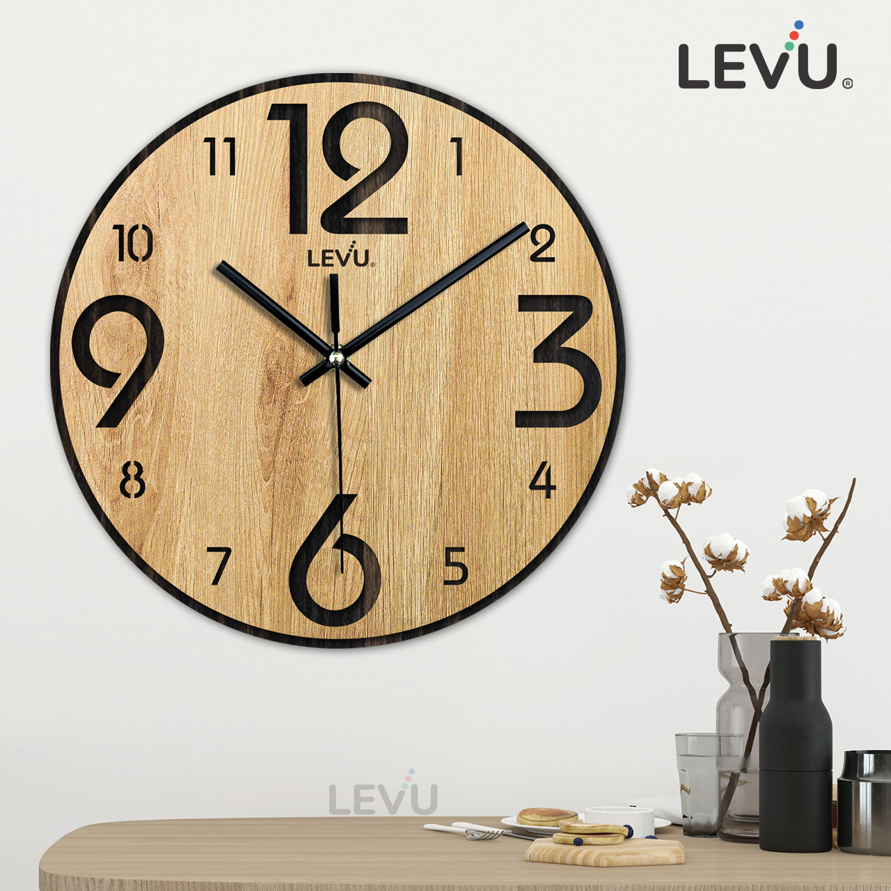Đồng Hồ Treo Tường phòng khách LEVU DH13 chất lượng cao