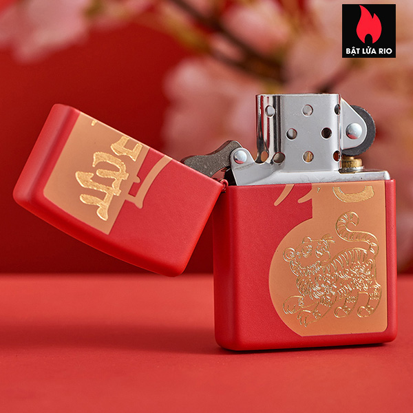 Bật Lửa Zippo 49701 – Zippo Year of the Tiger Design Red Matte