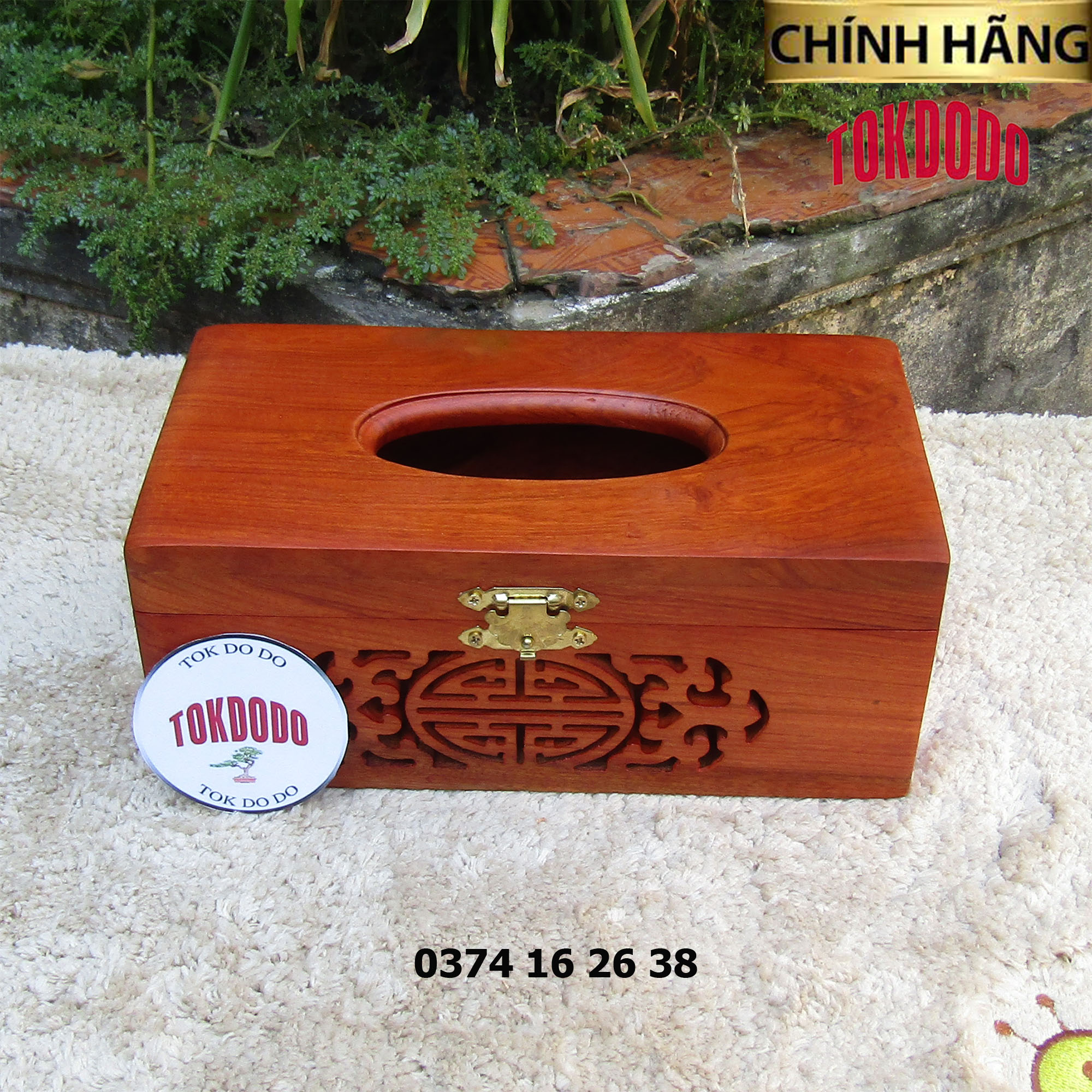 Hộp Đựng Giấy Ăn TOKDODO Gỗ Tự Nhiên Trơn