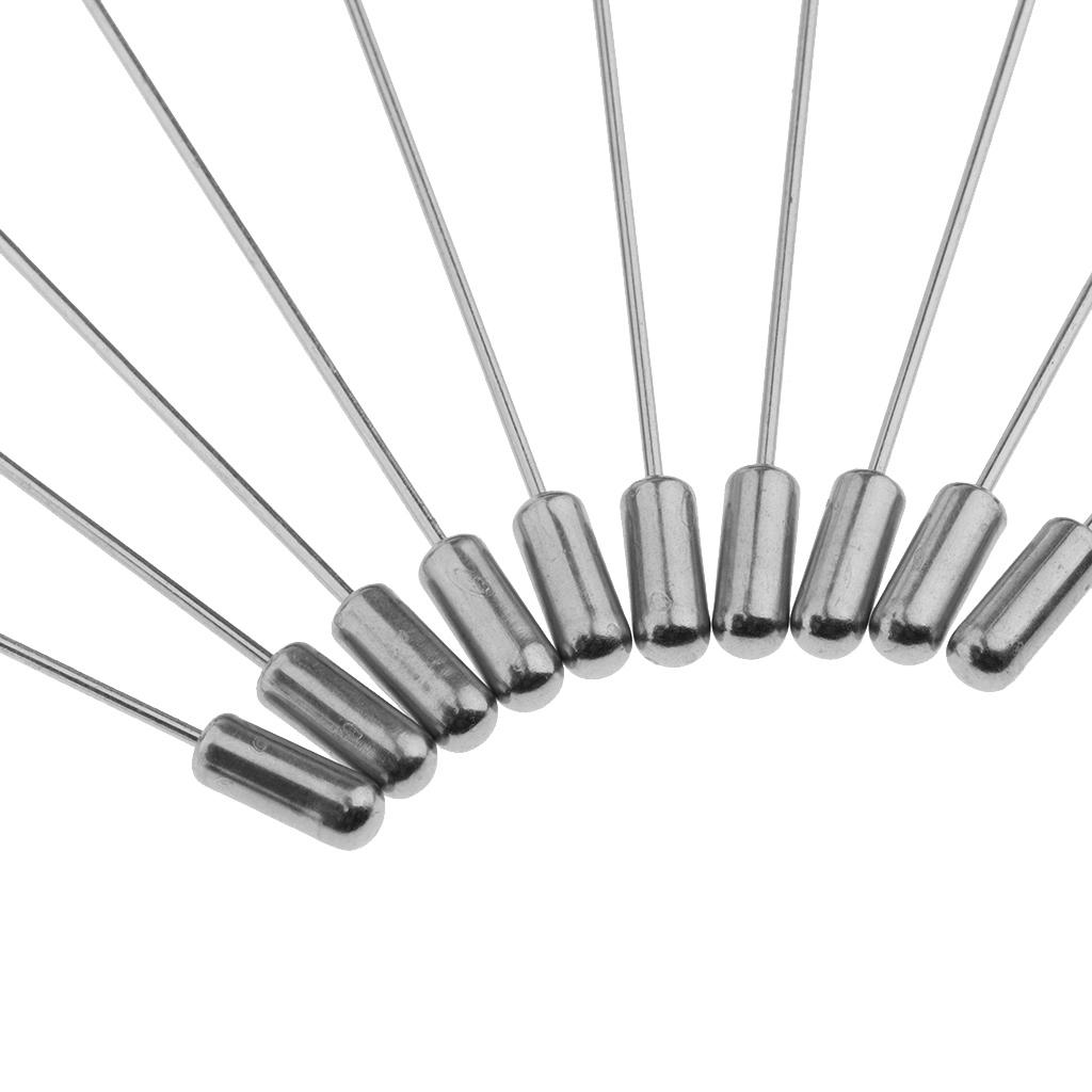 3x10Pcs Silver Lapel Stick Pin Base Brooch Glue on Collar Suit Lapel Pin 15mm