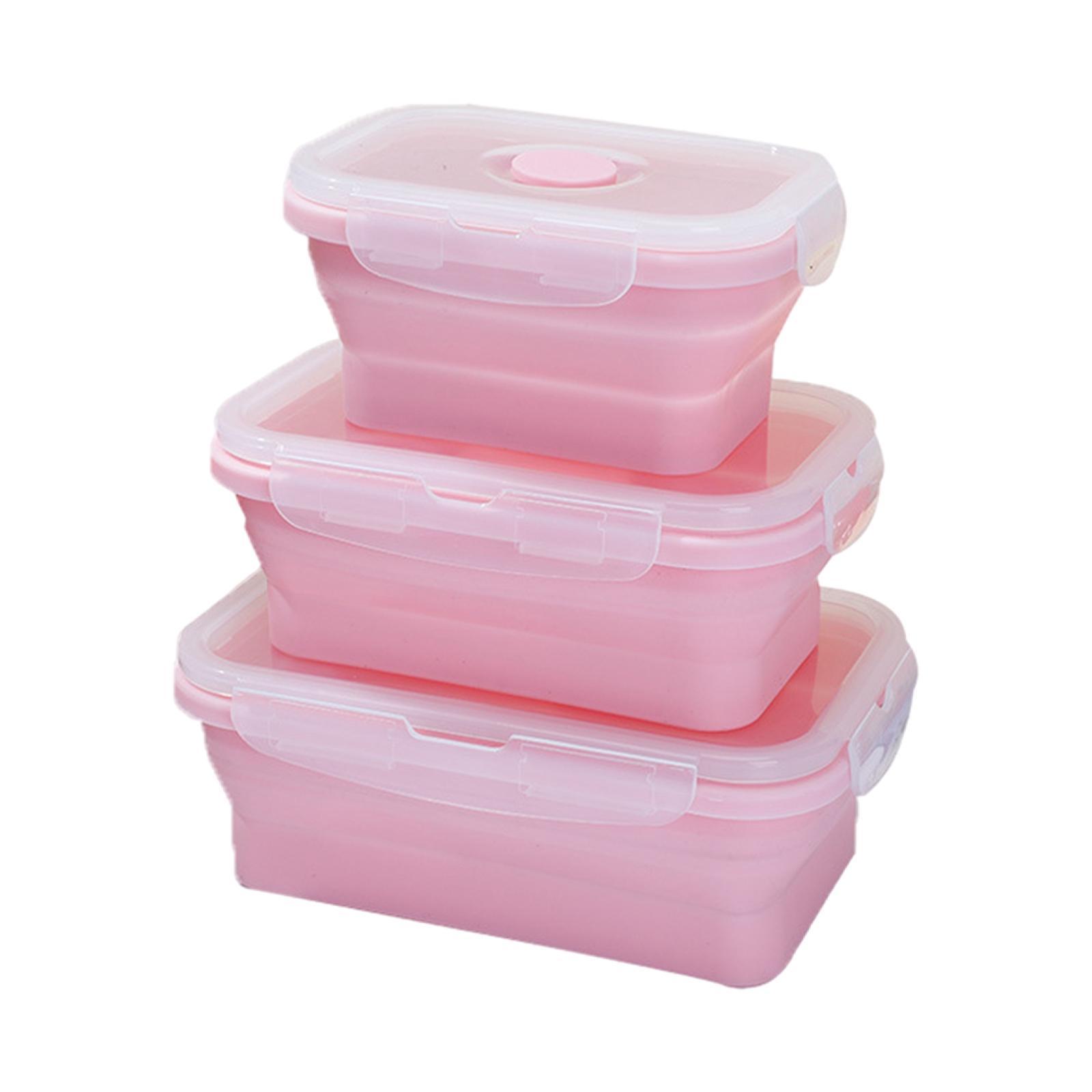 3Pcs Eco Friendly Silicone Bento Lunch Box Microwave Safety for Home