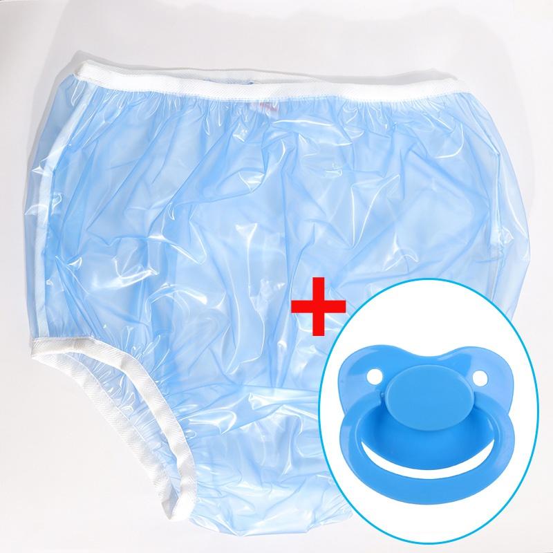 ABDL Tã Người Lớn Pvc Có Thể Tái Sử Dụng Cho Bé Quần Tã Onesize Nhựa Bikini DDLG Người Lớn Bé Mới Quần Lót Xanh Dương Tã