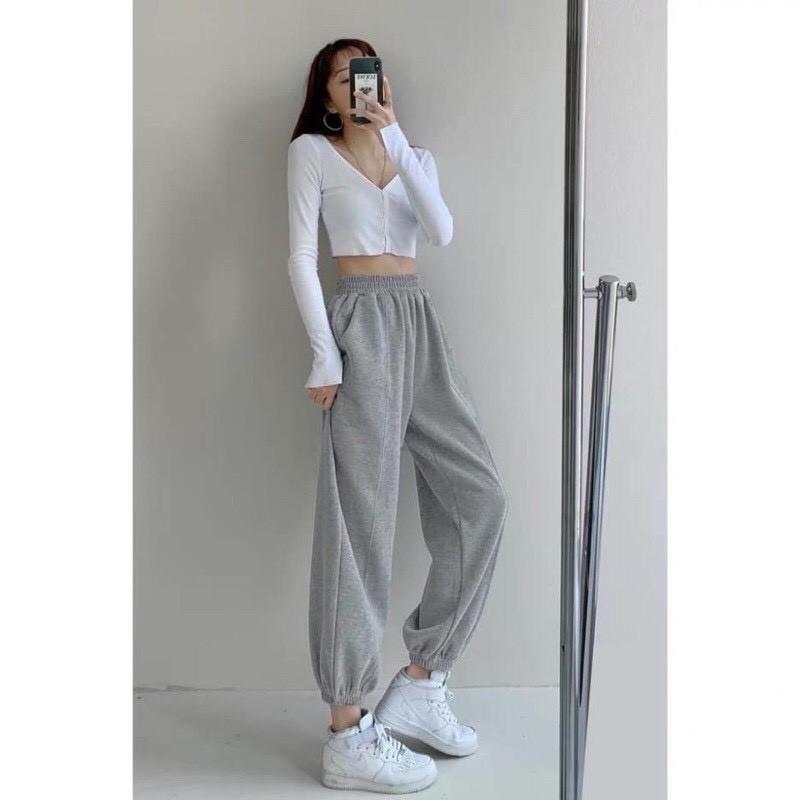 Quần jogger bo thun phong cách thể thao năng động vải thun da cá dày dặn đẹp