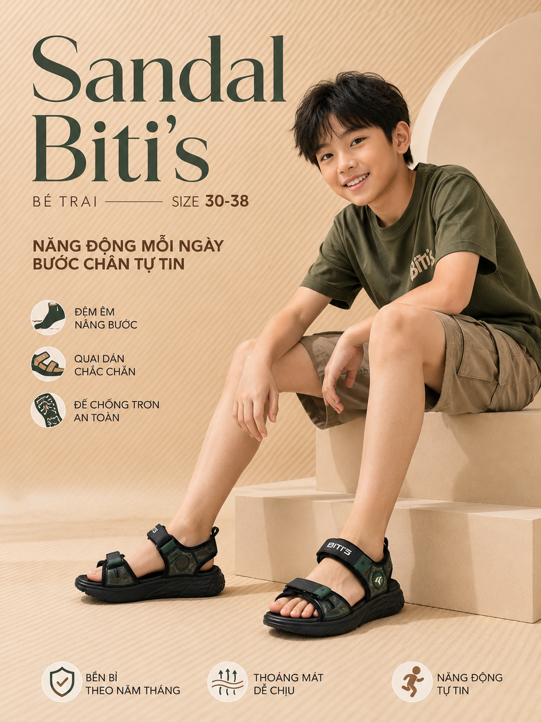 Sandal Biti's bé trai (30-38)