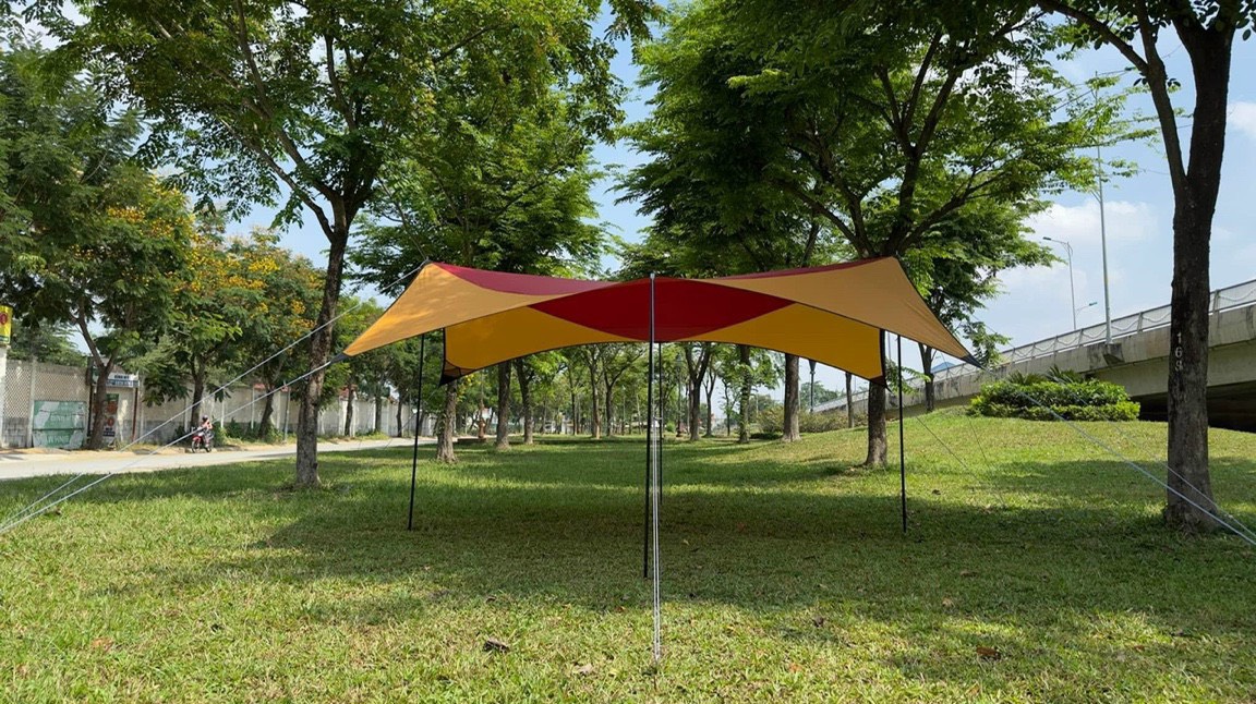 Hexa Tarp 460 × 440 × cao 230cm+ 2 bộ trụ chống