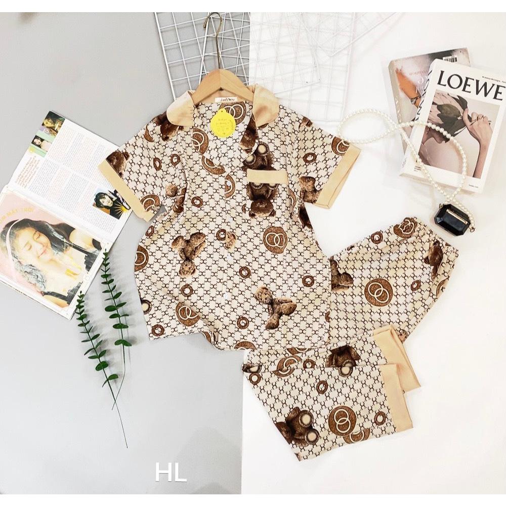 Đồ bộ nữ pijama mặc nhà, bộ ngủ dễ thương freesize vải lụa dưới 55kg quần dài áo cộc -xshop18